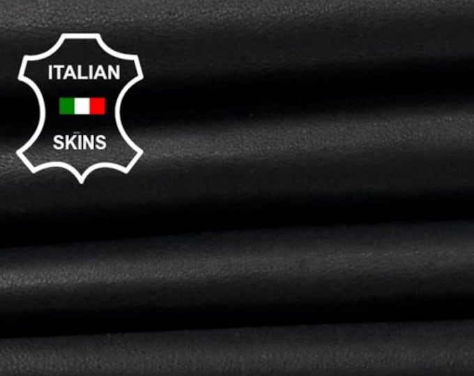 Delivered Duty paid - NATURAL BLACK ANILINE Naked Soft Italian Lamb leather skin 4+sqf 1.0mm #Z160