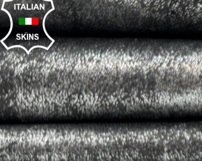 METALLIC ANTIQUED SILVER Distressed Soft Italian Lambskin Sheep Lamb Leather hide hides skin skins 7+sqf 0.8mm #C5470