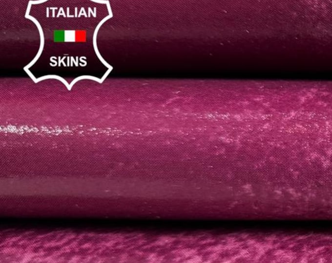 BERRY SHINY VINTAGE Look Italian Lambskin Sheep Lamb Leather hide hides skin skins 6sqf 0.7mm #C6456