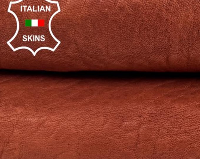 Delivered Duty Paid-NATURAL TERRACOTTA GRAINY Washed Vegetable Tan Thick Italian Lamb leather skin 6sqf 1.7mm #C6974