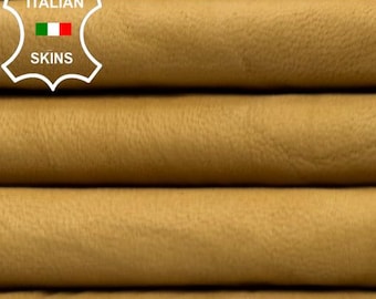 NATURAL SAND TAN Washed Wrinkled Vegetable Tan Soft Italian Lambskin Sheep Lamb leather hide hides skin skins 5sqf 0.8mm #C6484