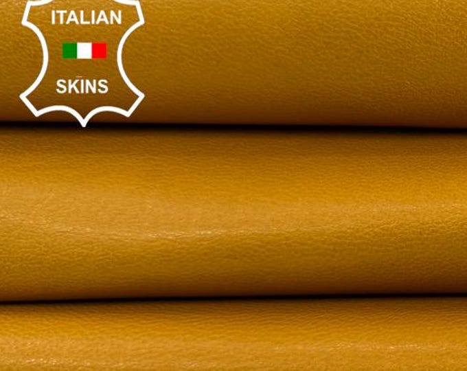 Delivered Duty Paid-OCHRE YELLOW Soft Italian Lamb leather skin 5sqf 0.9mm #C6819
