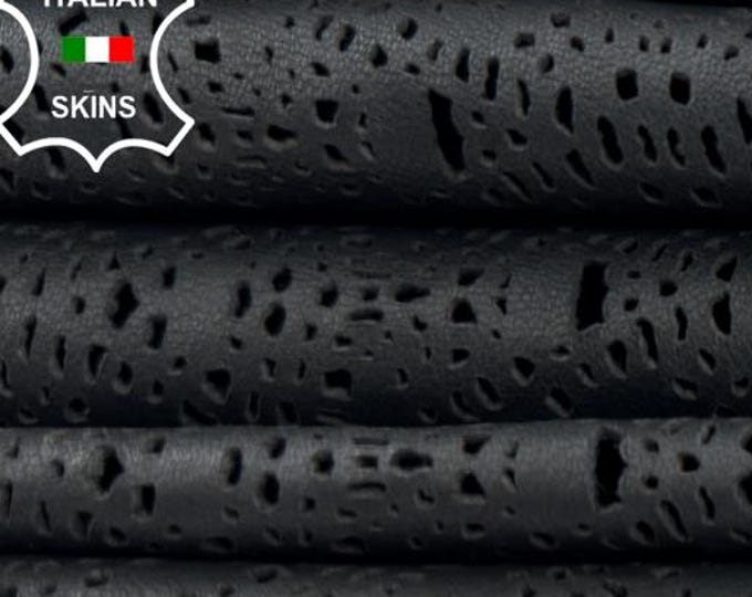 Delivered Duty Paid-DARK GREY LASER Engraved Thin Soft Italian Lamb leather skin 5sqf 0.6mm #C6868