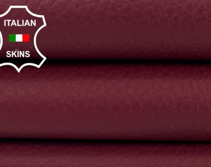 WINE RED PEBBLE Grainy Thick Soft Italian Lamb leather skin 5+sqf 1.1mm #C7264