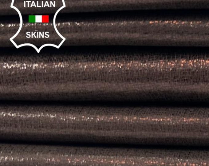 METALLIC BROWN Shimmer Lame Print Thick Italian Goatskin Goat leather pack 2 hides skins total 4sqf 1.2mm #C5739
