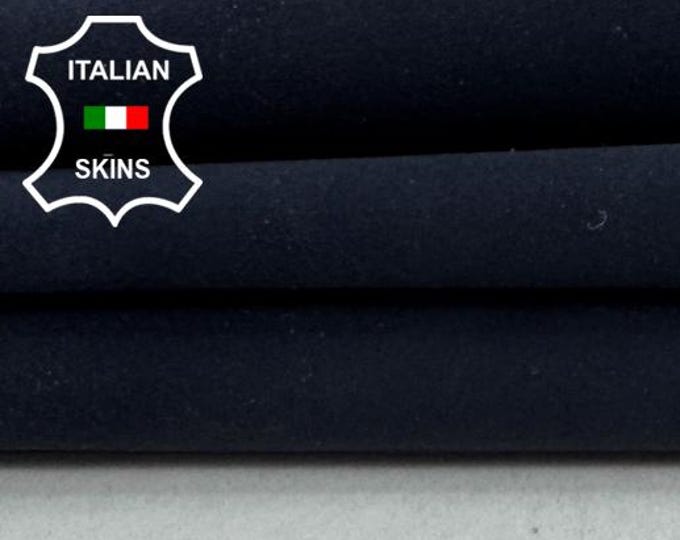 Delivered Duty paid - DARK BLUE SUEDE Soft Italian Goat leather skin 3+sqf 0.8mm #Z119