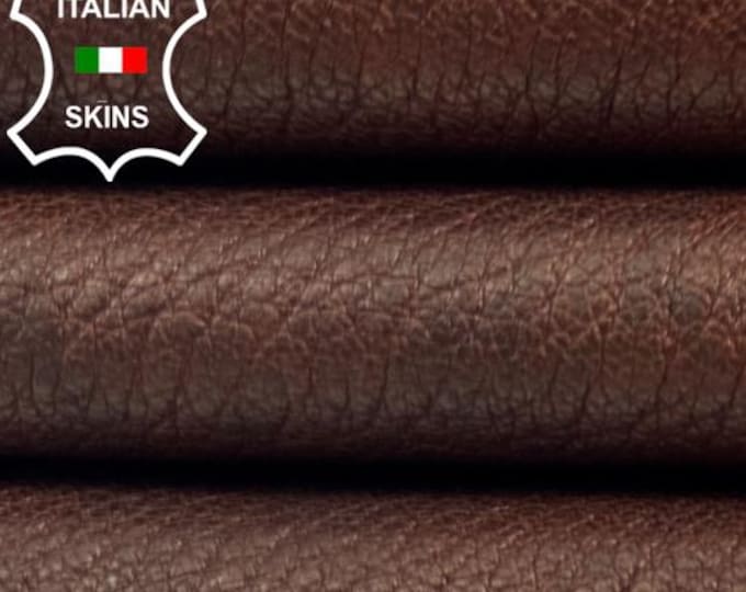 BROWN ANTIQUED GRAINY Rough Vintage Look Vegetable Tan Thick Soft Italian Goatskin Goat Leather hide hides skin skins 5sqf 1.2mm #C6435