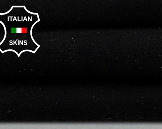 Delivered Duty paid - BLACK SUEDE Italian Goat leather skin 3sqf 1.0mm #Z136
