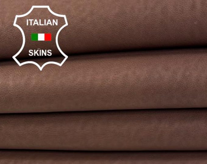 Delivered Duty paid -  NATURAL RUSSET BROWN Naked Vegetable Tan Thick Soft Italian Lamb leather skin 7+sqf 1.1mm #Z530