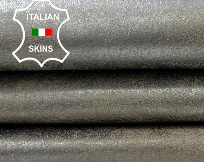 METALLIC PLATINUM DISTRESSED Vintage Look Italian Goatskin Goat Leather hide hides skin skins 4+sqf 0.7mm #C1838