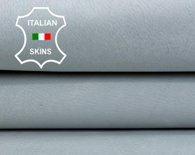Delivered Duty paid - ICE GREY COATED Vintage Look Strong Italian Goat leather skin 6+sqf 1.0mm #Z89