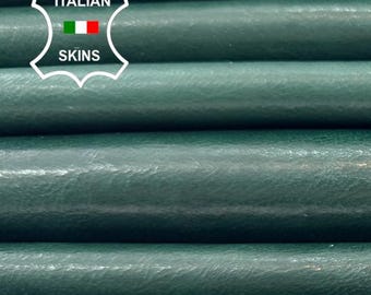 JUNGLE GREEN Vegetable Tan Thin Soft Italian Lambskin Sheep Lamb Leather pack 4 hides skins total 30sqf 0.6mm #C6562
