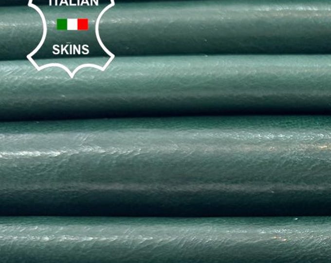 JUNGLE GREEN Vegetable Tan Thin Soft Italian Lambskin Sheep Lamb Leather pack 4 hides skins total 30sqf 0.6mm #C6562