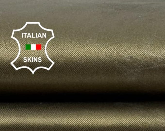 Delivered Duty paid - METALLIC BRONZE PRINTED Crinkled Very Thin Italian Goat leather skin 4sqf 0.5mm #Z132