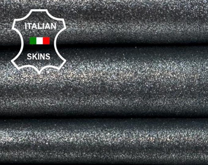 Delivered Duty paid - METALLIC CHROME ANTIQUED Cracked Vintage Look Soft Italian Lamb leather skin 6sqf 0.8mm #Z210