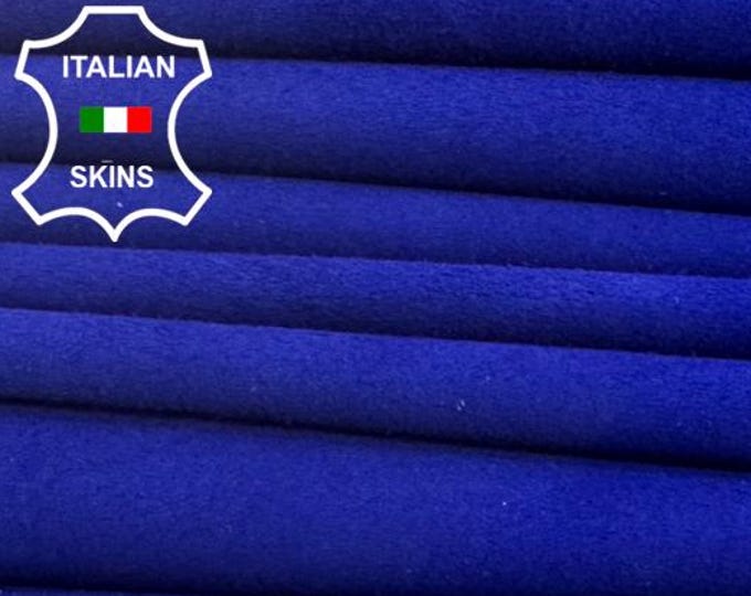 Delivered Duty paid - ROYAL BLUE SUEDE Thin Soft Italian Lamb leather pack 2 skins total 9sqf 0.6mm #C7751