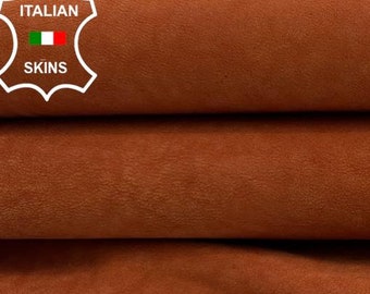WASHED NUBUCK BRIC Vegetable Tan Vintage Look Thick Goat Leather skin 6+sqf 1.6mm #C3222