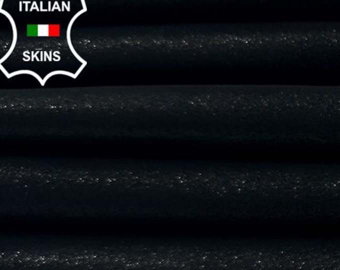 SPACE BLACK SHIMMER Thick Italian Goatskin Goat leather pack 2 hides skins total 9sqf 1.1mm #C4370