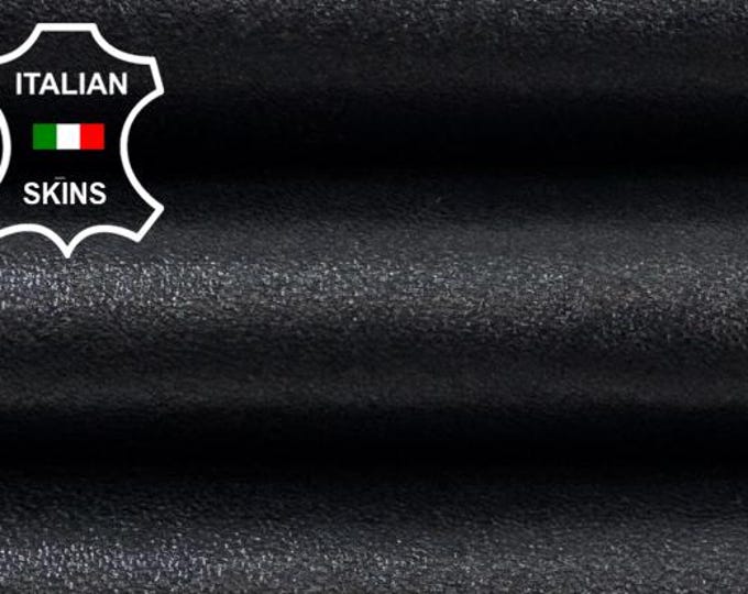 Delivered Duty paid - BLACK SHINY Soft Italian STRETCH Backed Lamb Leather skin 4+sqf 0.9mm #Z29