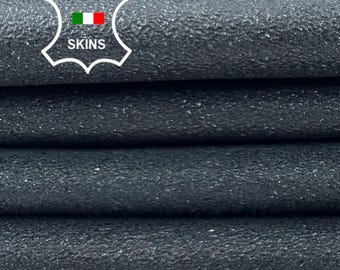 Delivered Duty Paid-GREY PEARLISED GLITTERED Print Shimmer Thick Italian Goat leather pack 2 skins total 12sqf 1.1mm #C7031