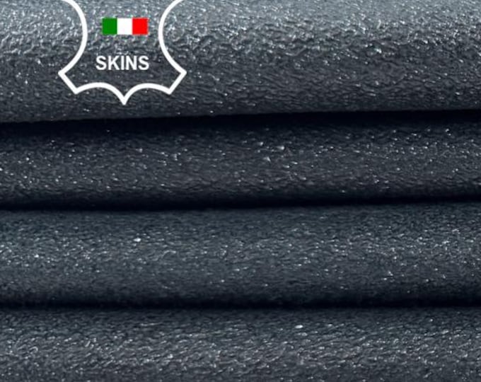 Delivered Duty Paid-GREY PEARLISED GLITTERED Print Shimmer Thick Italian Goat leather pack 2 skins total 12sqf 1.1mm #C7031