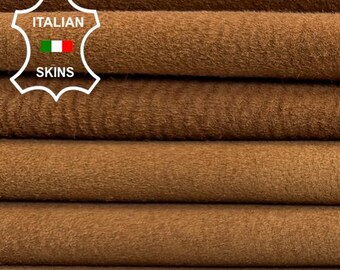 Free FedEx & Duties -  SAND BROWN Suede Vintage Look Italian STRETCH Backed Lamb Leather pack 2 skins total 9+sqf 1.0mm #C7832