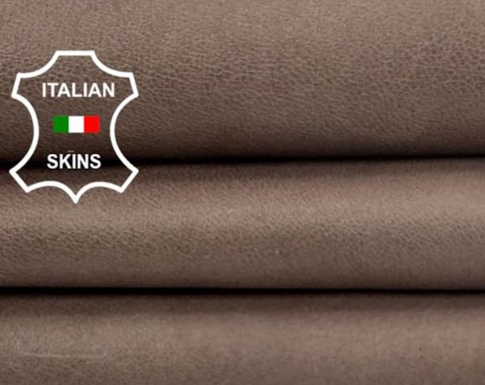 Delivered Duty paid - LIGHT TAUPE BROWN Vegetable Tan Thick Italian Lamb leather skin 7sqf 1.1mm #Z201