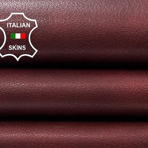 WINE FOGGY DISTRESSED RoughThick Italian Goatskin Goat Leather hide hides skin skins 5sqf 1.1mm #C3167