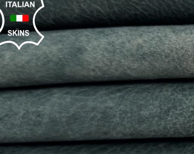 GREEN VERY Vintage Look Nubuck Soft Italian Lamb leather skin 5sqf 0.8mm #C7078