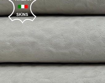 Delivered Duty Paid-LIGHT GREY GRAINY Vintage Look Vegetable Tan Thick Soft Italian Lamb leather skin 5sqf 1.5mm #C6599