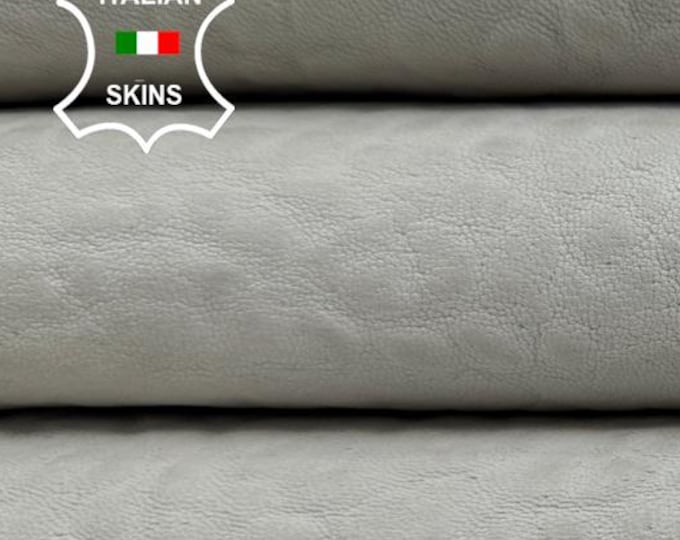 Delivered Duty Paid-LIGHT GREY GRAINY Vintage Look Vegetable Tan Thick Soft Italian Lamb leather skin 5sqf 1.5mm #C6599