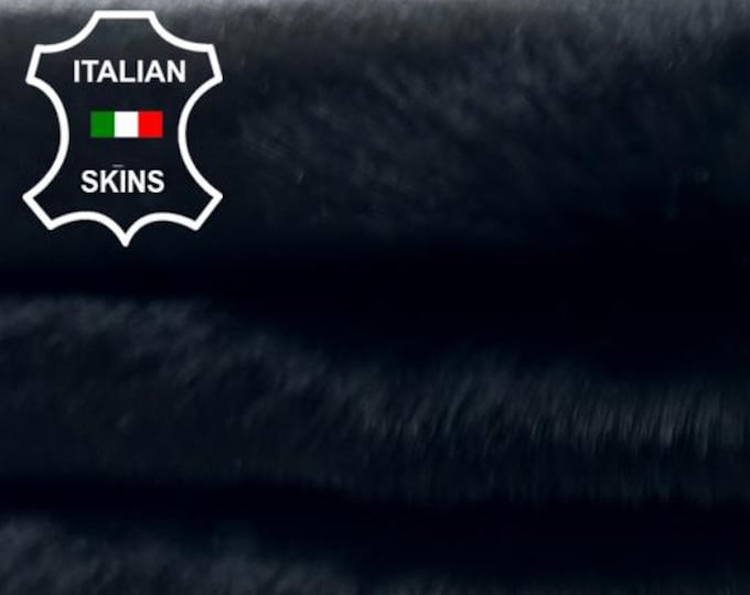 BLACK HAIR On CAVALLINO Soft Italian Calfskin Calf Cow leather hide hides skin skins 6+sqf 0.8mm #C5327