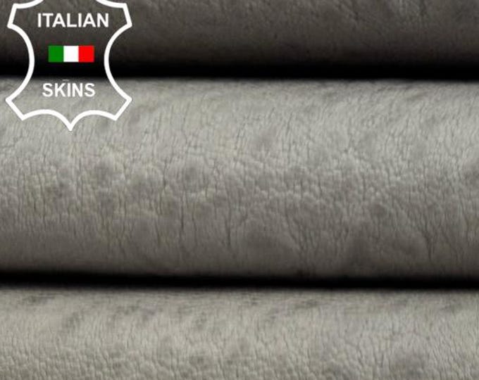 Delivered Duty Paid-NATURAL GREY Antiqued Soft Italian STRETCH Backed Vegetable Tan Lambskin Lamb Leather  skin3+sqf 1.0mm #C6359