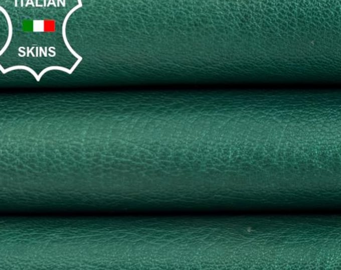 Delivered Duty Paid-GREEN ROUGH Vintage Look Vegetable Tan Italian Goat leather skin 6sqf 1.0mm #C6970