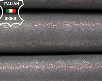 GREY LAME PURPLE Print Thick Italian Goatskin Goat leather hide hides skin skins 5+sqf 1.1mm #C5547