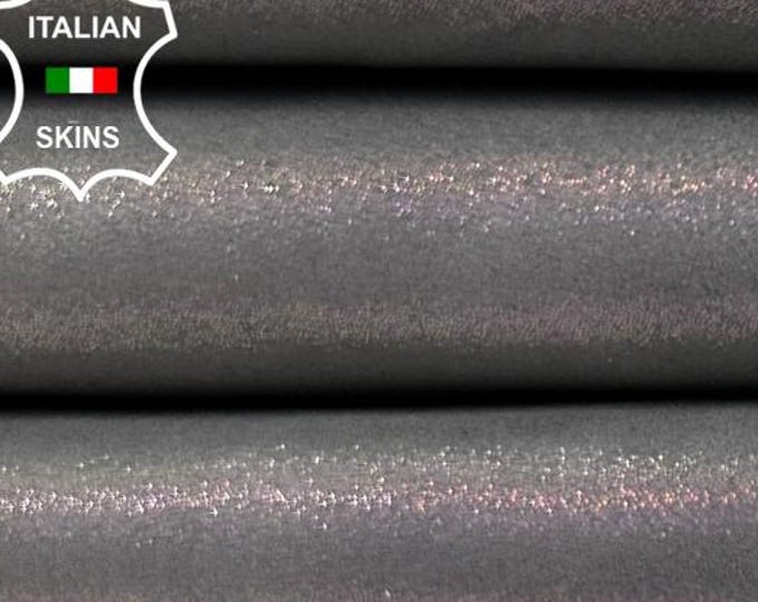 GREY LAME PURPLE Print Thick Italian Goatskin Goat leather hide hides skin skins 5+sqf 1.1mm #C5547