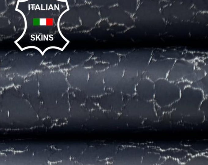 GREY CRACKED VINTAGE Look Italian Goatskin Goat leather hide hides skin skins 5sqf 0.9mm #C6421
