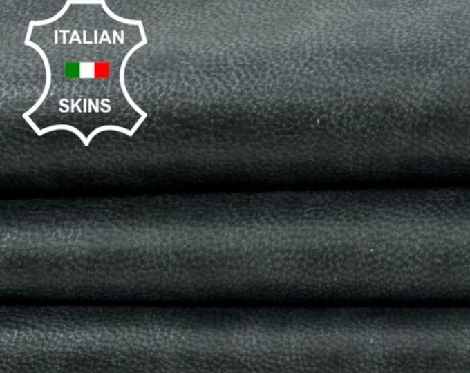 Delivered Duty paid - DARK GREY WAXY Vintage Look Italian Goat leather skin 6+sqf 0.7mm #Z88