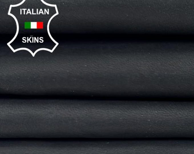 MIDNIGHT ANTHRACITE BLACK Matte Vintage Look Waxy Italian Lamb leather pack 3 skins total 20sqf 0.9mm #C7079