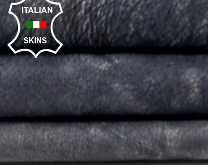 GREY DISTRESSED VINTAGE Used Look Soft Italian Goatskin Goat leather hide hides skin skins 3+sqf 0.8mm #C5321