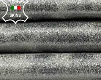 Delivered Duty Paid-METALLIC CHROME Cracked Distressed Vintage Look Thick Soft Lamb leather pack 2 skins total 12sqf 1.2mm #C5583