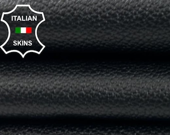 BLACK SMALL PEBBLE Grainy Waxy Italian Goatskin Goat leather hide hides skin skins 5sqf 0.8mm #C5555