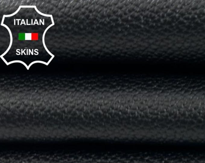 BLACK SMALL PEBBLE Grainy Waxy Italian Goatskin Goat leather hide hides skin skins 5sqf 0.8mm #C5555
