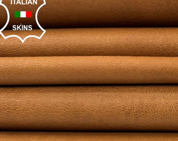 Delivered Duty Paid-WASHED LIGHT BROWN Vegetable Tan Soft Italian Lamb leather pack 3 skins total 15sqf 0.8mm #C6814