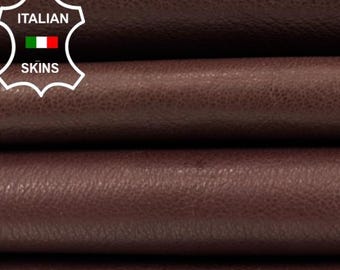 REDDISH BROWN ROUGH Vegetable Tan Italian Goatskin Goat leather pack 2 hides skins total 6+sqf 0.9mm #C5899