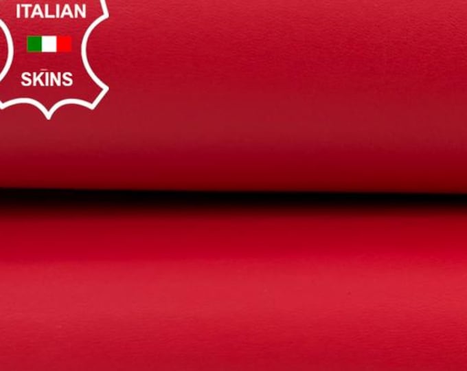 STRAWBERRY RED Thick Strong Italian Calf leather skin 3+sqf 1.2mm #C7092