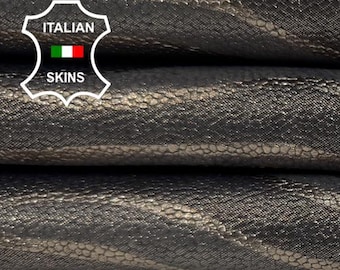 Delivered Duty Paid-GREY SHIMMER  ZEBRA Print On Italian Calf leather skin 5sqf 0.8mm #C6893