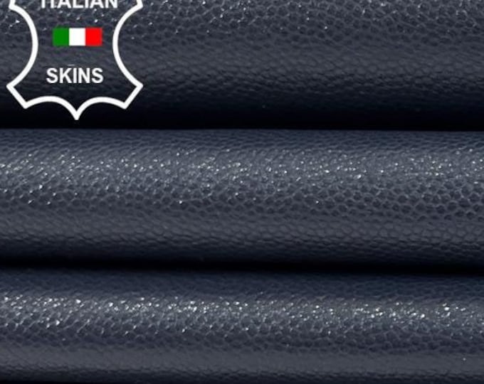GREYISH BLUE REPTILE Shiny Embossed Print On Soft Italian Lambskin Lamb Sheep Leather pack 2 hides skins total 10sqf 0.9mm #C1558