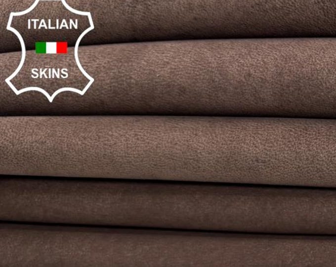 Delivered Duty paid - BROWN SUEDE VINTAGE Look Soft Italian Lamb leather pack 4 skins total 28sqf 0.9mm #Z83
