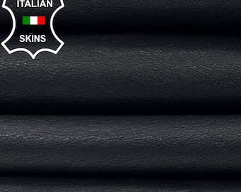 Delivered Duty Paid-WASHED BLACK Vegetable Tan Thick Soft Italian Calf leather skin 7+sqf 1.1mm #C6990